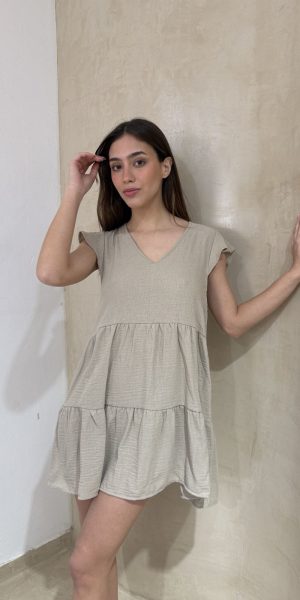 25018 VESTIDO VERO LINO - amarillo