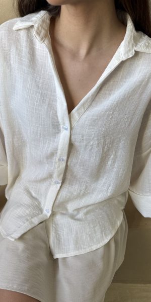 25058 CAMISA FLORA - crema