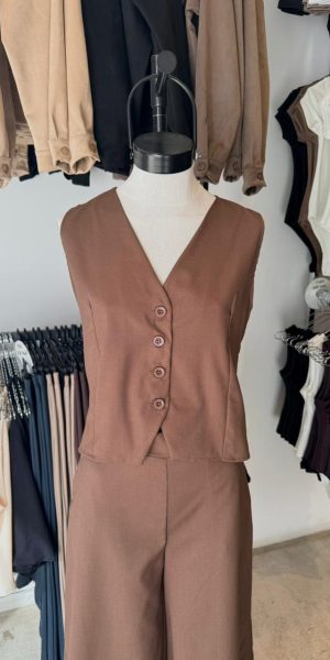 26045 CHALECO BAZ - beige